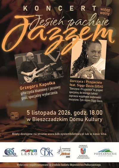 Plakat wydarzenia:  JESIEŃ PACHNIE JAZZEM 